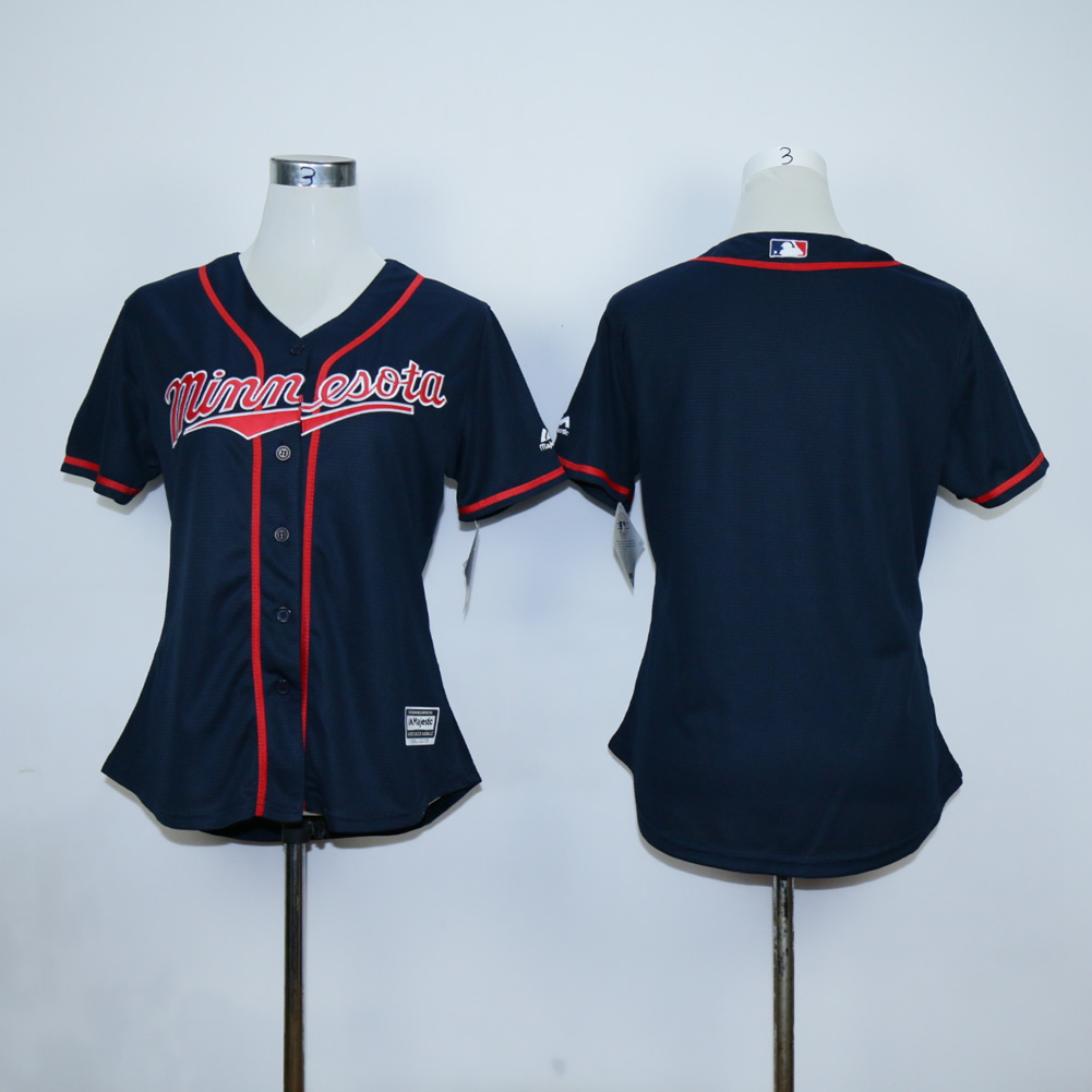 Women Minnesota Twins Blank Blue MLB Jerseys->women mlb jersey->Women Jersey